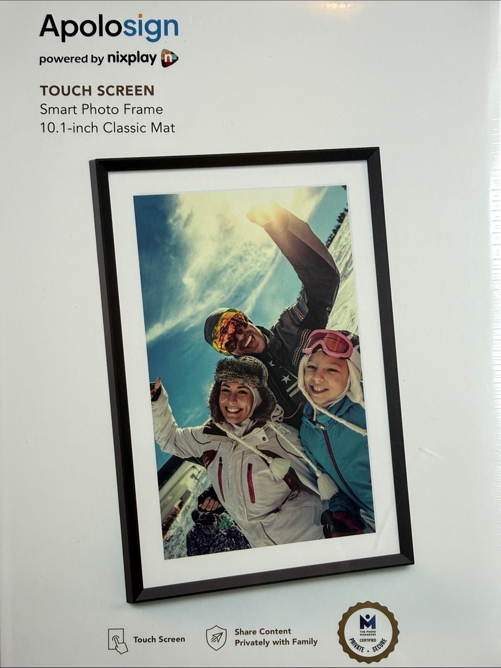 10.1" Black Touch Screen Smart Photo Frame, New, Sealed